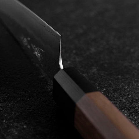 Petty Silver Steel #3 Nashiji Buffalo Walnut Handle 150mm (5.9”)-[Musashi]-[Japanese-Kitchen-Knives]