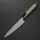 Petty Silver Steel #3 Nashiji Double Buffalo Capped Magnolia Handle 135mm-[Musashi]-[Japanese-Kitchen-Knives]