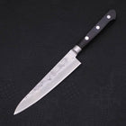 Petty Silver Steel #3 Nashiji Western Black Handle 135mm (5.3”)-[Musashi]-[Japanese-Kitchen-Knives]