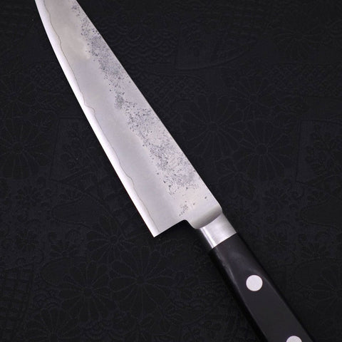 Petty Silver Steel #3 Nashiji Western Black Handle 135mm-[Musashi]-[Japanese-Kitchen-Knives]