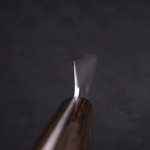 Petty Silver Steel #3 Nashiji Western Brown Handle 135mm-[Musashi]-[Japanese-Kitchen-Knives]