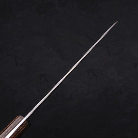 Petty Silver Steel #3 Nashiji Western Brown Handle 135mm-[Musashi]-[Japanese-Kitchen-Knives]