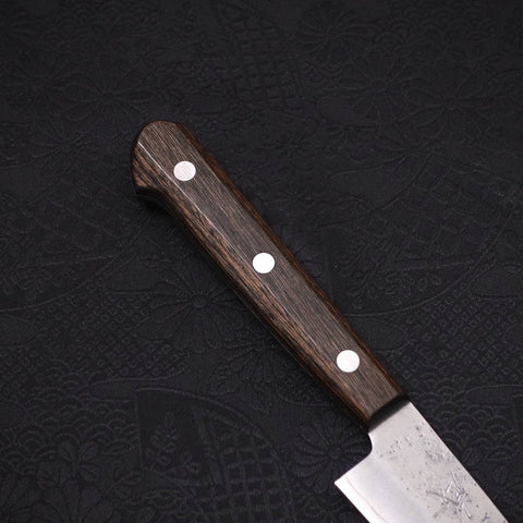 Petty Silver Steel #3 Nashiji Western Brown Handle 135mm-[Musashi]-[Japanese-Kitchen-Knives]