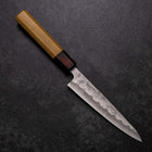 Petty Silver Steel #3 Nashiji Zelkova Handle 135mm (5.3”)-[Musashi]-[Japanese-Kitchen-Knives]