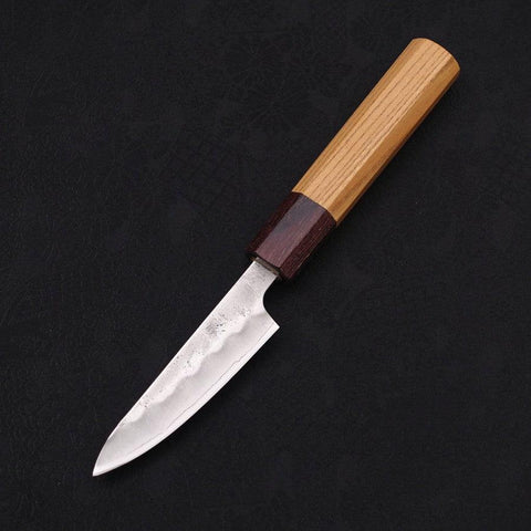Petty Silver Steel #3 Nashiji Zelkova Handle 80mm-[Musashi]-[Japanese-Kitchen-Knives]