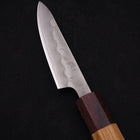 Petty Silver Steel #3 Nashiji Zelkova Handle 80mm-[Musashi]-[Japanese-Kitchen-Knives]