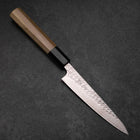 Petty Silver Steel #3 Nawame Buffalo Magnolia Handle 135mm (5.3”)-[Musashi]-[Japanese-Kitchen-Knives]
