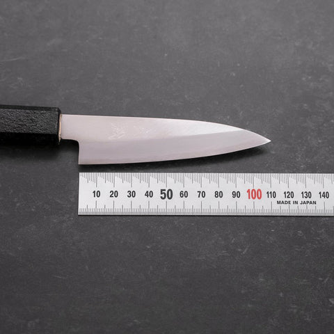 Petty Silver Steel #3 Polished Black Ishime Urushi Handle 110mm (4.3”)-[Musashi]-[Japanese-Kitchen-Knives]