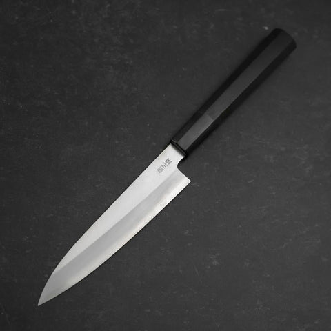 Petty Silver Steel #3 Polished Buffalo Ebony Handle 110mm-[Musashi]-[Japanese-Kitchen-Knives]