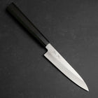 Petty Silver Steel #3 Polished Buffalo Ebony Handle 140mm-[Musashi]-[Japanese-Kitchen-Knives]
