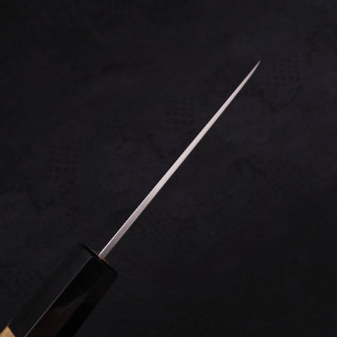 Petty Silver Steel #3 Polished Buffalo Magnolia Handle 80mm-[Musashi]-[Japanese-Kitchen-Knives]