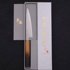 Petty Silver Steel #3 Polished Yaki Urushi Handle 135mm-[Musashi]-[Japanese-Kitchen-Knives]