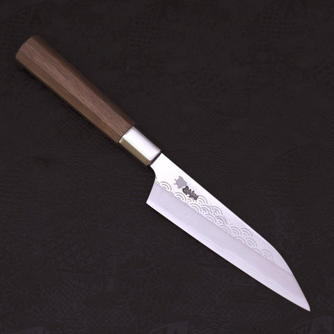 Petty Silver Steel #3 Walnut Hamachidori Handle 135mm-[Musashi]-[Japanese-Kitchen-Knives]