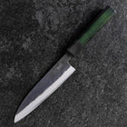 Petty Stainless Clad Blue Steel #2 Kurouchi Green Urushi Handle 150mm-[Musashi]-[Japanese-Kitchen-Knives]