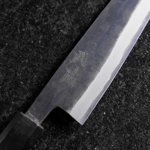 Petty Stainless Clad Blue Steel #2 Kurouchi Green Urushi Handle 150mm-[Musashi]-[Japanese-Kitchen-Knives]