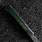 Petty Stainless Clad Blue Steel #2 Kurouchi Green Urushi Handle 150mm-[Musashi]-[Japanese-Kitchen-Knives]