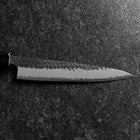 Petty Stainless Clad Blue Super Kurouchi Tsuchime Buffalo Magnolia Handle 150mm (5.9”)-[Musashi]-[Japanese-Kitchen-Knives]
