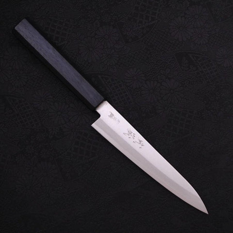 Petty Stainless Clad Blue Super Polished Dark Blue Handle 145mm-[Musashi]-[Japanese-Kitchen-Knives]