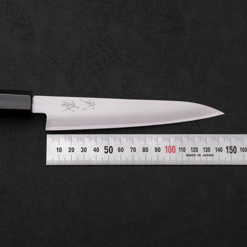 Petty Stainless Clad Blue Super Polished Shitan Handle 150mm-[Musashi]-[Japanese-Kitchen-Knives]