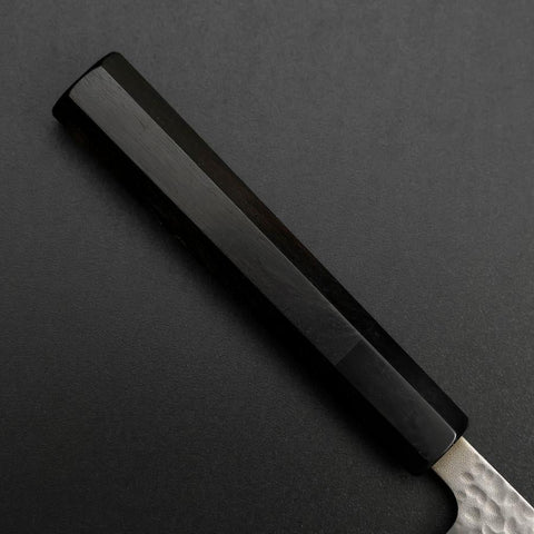 Petty Stainless Clad Blue Super Tsuchime Buffalo Ebony Handle 135mm (5.3”)-[Musashi]-[Japanese-Kitchen-Knives]