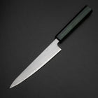 Petty Stainless Clad White Steel #1 Polished Green Urushi Handle 150mm (5.9”)-[Musashi]-[Japanese-Kitchen-Knives]