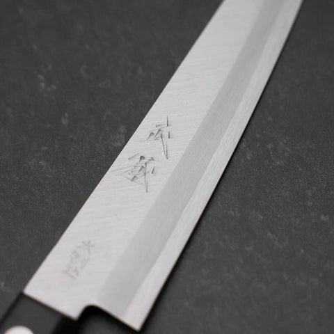 Petty VG-1 Polished Western Black Handle 145mm (Tsuba-nashi)-[Musashi]-[Japanese-Kitchen-Knives]