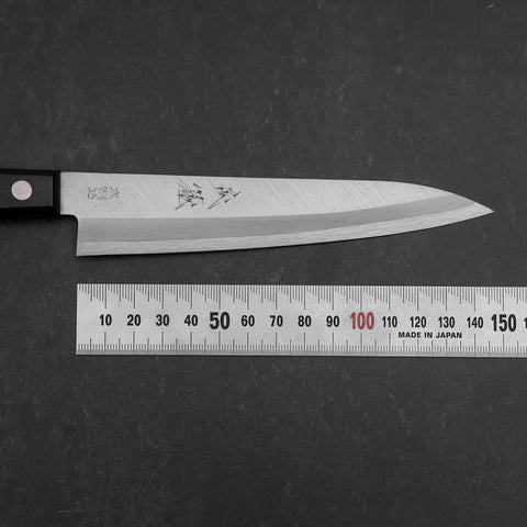 Petty VG-1 Polished Western Black Handle 145mm (Tsuba-nashi)-[Musashi]-[Japanese-Kitchen-Knives]