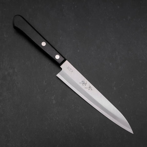 Petty VG-1 Polished Western Black Handle 145mm (Tsuba-nashi)-[Musashi]-[Japanese-Kitchen-Knives]