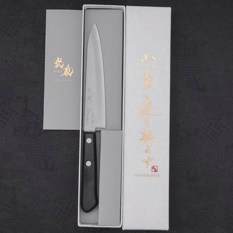 Petty VG-1 Polished Western Black Handle 150mm (5.9”)-[Musashi]-[Japanese-Kitchen-Knives]