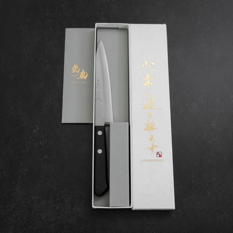 Petty VG-1 Polished Western Black Handle 150mm-[Musashi]-[Japanese-Kitchen-Knives]