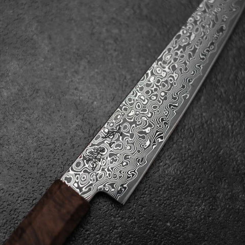 Petty VG-10 Damascus Brown Birch Handle 135mm-[Musashi]-[Japanese-Kitchen-Knives]