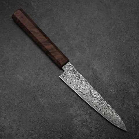 Petty VG-10 Damascus Brown Birch Handle 135mm-[Musashi]-[Japanese-Kitchen-Knives]