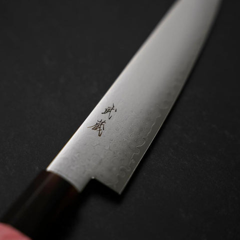 Petty VG-10 Damascus Buffalo Dark Pink Maple Handle 150mm-[Musashi]-[Japanese-Kitchen-Knives]