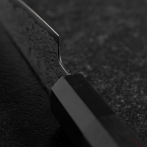Petty VG-10 Damascus Buffalo Ebony Handle 105mm (4.1”)-[Musashi]-[Japanese-Kitchen-Knives]