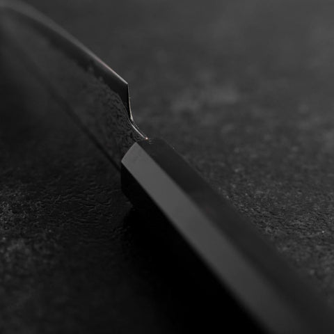 Petty VG-10 Damascus Buffalo Ebony Handle 120mm (4.7”)-[Musashi]-[Japanese-Kitchen-Knives]