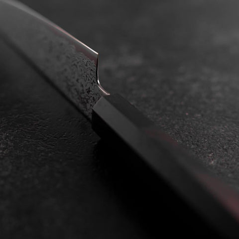Petty VG-10 Damascus Buffalo Ebony Handle 150mm (5.9”)-[Musashi]-[Japanese-Kitchen-Knives]