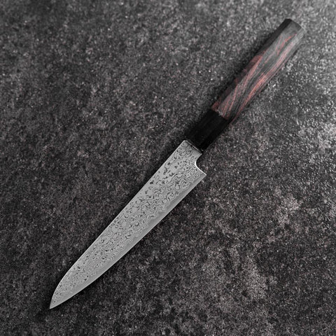 Petty VG-10 Damascus Buffalo Ebony Handle 150mm-[Musashi]-[Japanese-Kitchen-Knives]