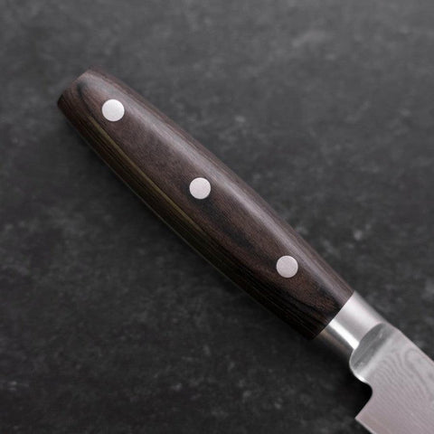 Petty VG-10 Damascus Western Black Round Handle 135mm-[Musashi]-[Japanese-Kitchen-Knives]