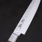 Petty VG-10 Mirror Tsuchime Damascus Mahogany Handle 135mm-[Musashi]-[Japanese-Kitchen-Knives]