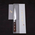 Petty VG-10 Mirror Tsuchime Damascus Mahogany Handle 135mm-[Musashi]-[Japanese-Kitchen-Knives]