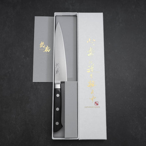 Petty VG-10 Polished Black Western Handle 150mm-[Musashi]-[Japanese-Kitchen-Knives]