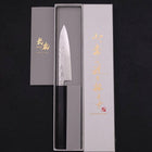Petty VG-10 Tsuchime Damascus Buffalo Ebony Handle 120mm (4.7”)-[Musashi]-[Japanese-Kitchen-Knives]