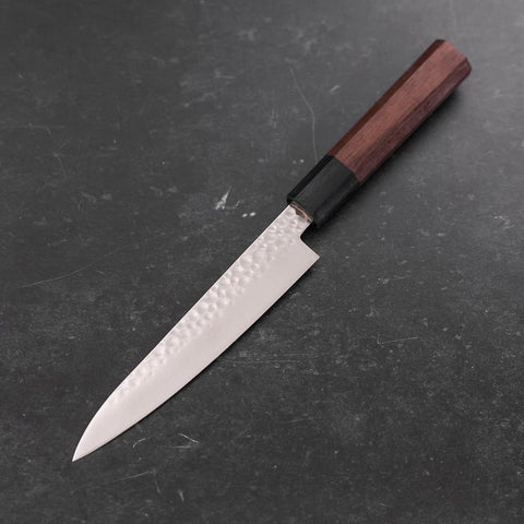 Petty VG-10 Tsuchime Damascus Shitan Handle 150mm-[Musashi]-[Japanese-Kitchen-Knives]