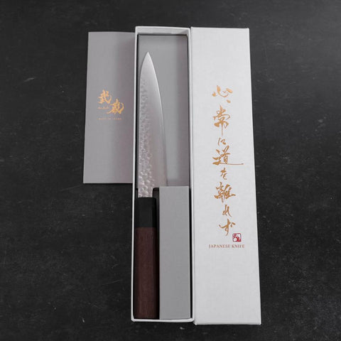Petty VG-10 Tsuchime Damascus Shitan Handle 150mm-[Musashi]-[Japanese-Kitchen-Knives]