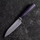 Petty VG-10 Tsuchime Oval Purple Handle 120mm-[Musashi]-[Japanese-Kitchen-Knives]