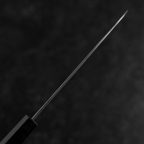 Petty White Steel #1 Tsuchime Buffalo Ebony Handle 135mm (5.3”)-[Musashi]-[Japanese-Kitchen-Knives]