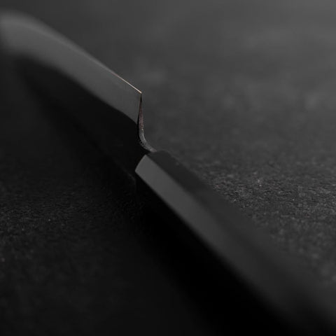 Petty White Steel #2 Kurouchi Buffalo Ebony Handle 160mm-[Musashi]-[Japanese-Kitchen-Knives]