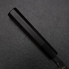 Petty White Steel #2 Stainless Clad Kurouchi Chokin Nami Buffalo Ebony Handle 150mm-[Musashi]-[Japanese-Kitchen-Knives]