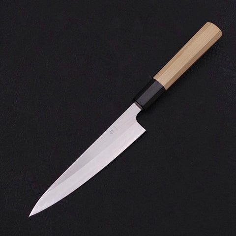 Petty White Steel #1 Polished Buffalo Magnolia Handle 135mm-[Musashi]-[Japanese-Kitchen-Knives]