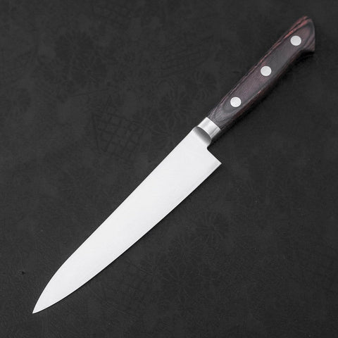 Petty knife AUS-8 Polished Western Mahogany Handle 150mm (5.9”)-[Musashi]-[Japanese-Kitchen-Knives]